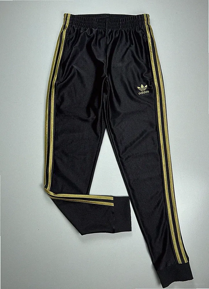 ADIDAS Originals Track Pants Herren Größe S Schwarz Gold Trousers