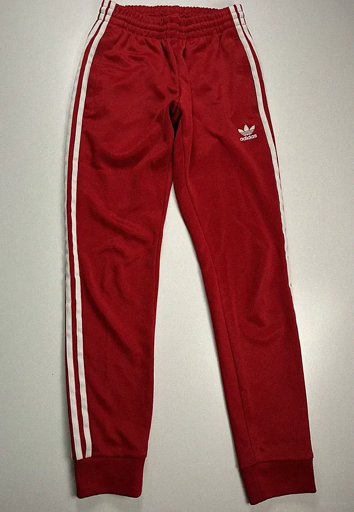 Adidas Originals Track Pants Herren XS Rot Weiß Jogginghose aus Polyester