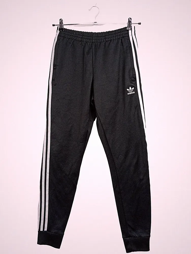 Adidas Originals Trainingshose Jogginghose Herren Gr. S Schwarz Streifen