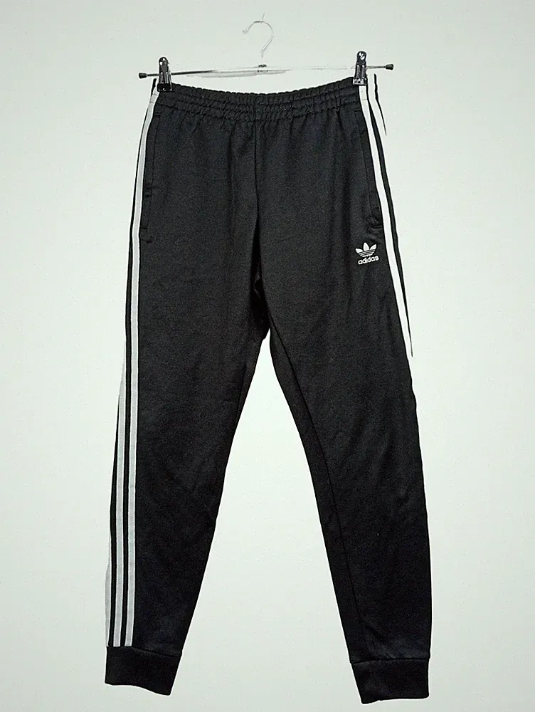 Adidas Originals Trainingshose Jogginghose Herren Gr. S Schwarz Streifen