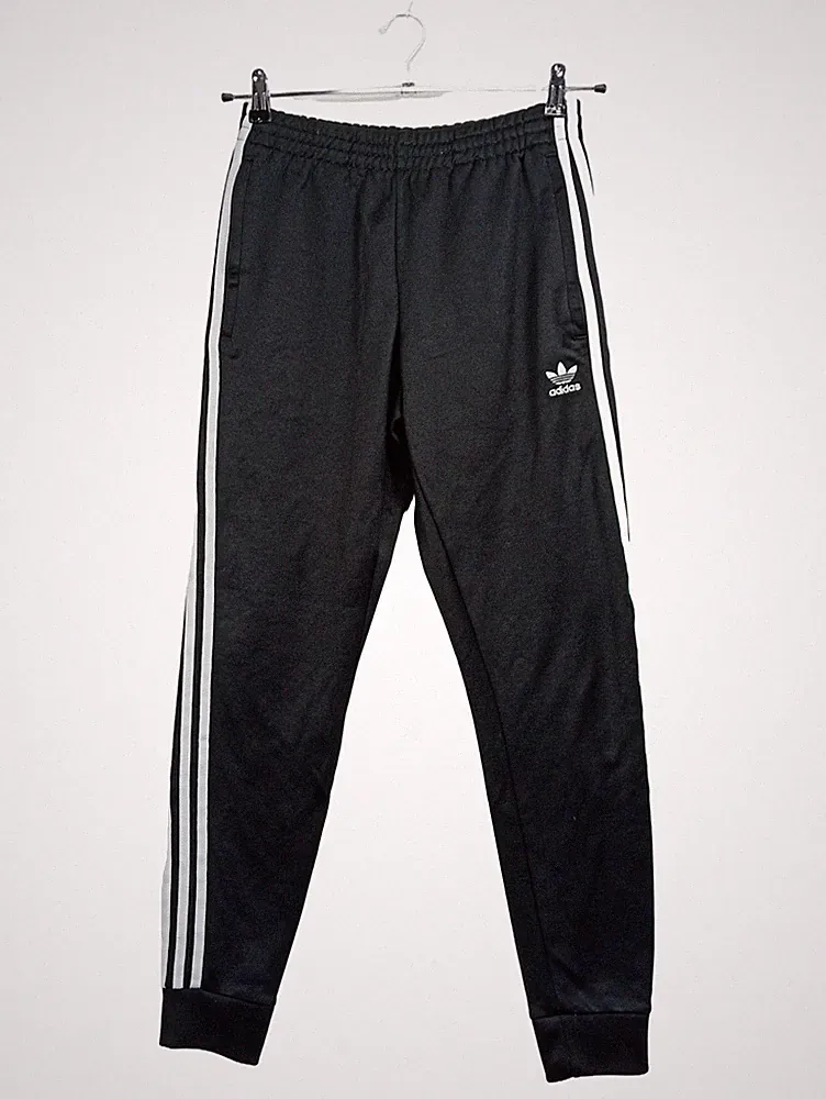 Adidas Originals Trainingshose Jogginghose Herren Gr. S Schwarz Streifen