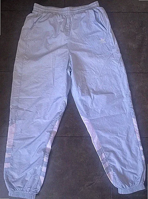 Adidas Originals Vintage Track Pants Hellblau Größe 38/40 Trefoil 90s Style #S59