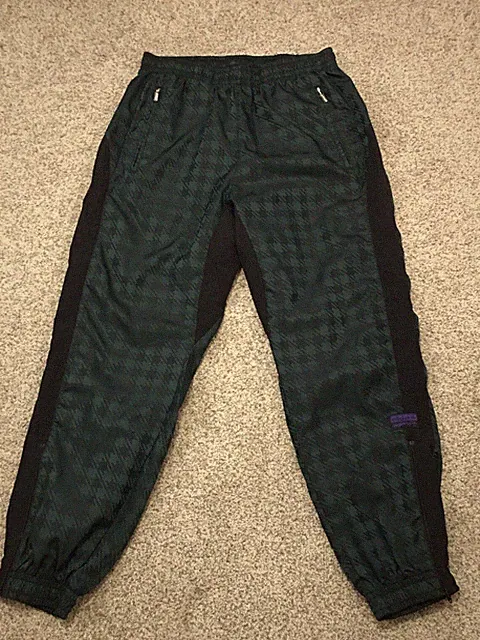 Adidas Pants Mens Large Green 'Beckenbauer Tartan' style Joggers Track - RARE