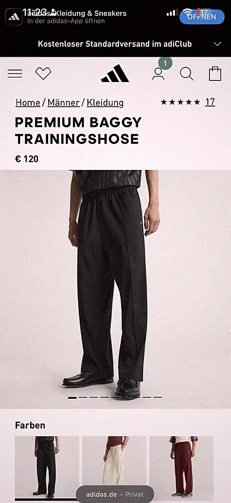 Adidas PREMIUM BAGGY TRAININGSHOSE