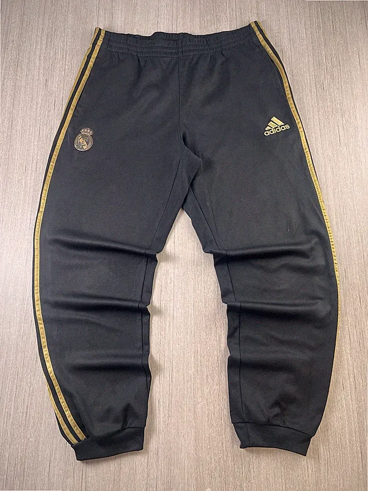 Adidas Real Madrid Fußball Hose Herren Größe L Schwarz Gold Training Trainingsanzug Tiro