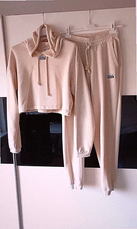 ❤ ADIDAS Special EDITION Jogginganzug JOGGINGHOSE Hoodie PULLOVER beige 34 XS ❤