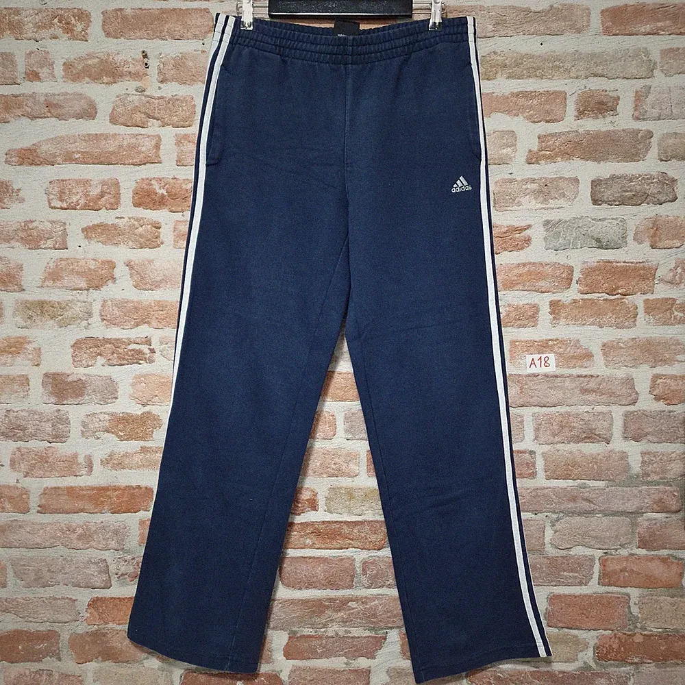 Adidas Sport Anzughose Blau Herren Mit Weißen Streifen Größe L