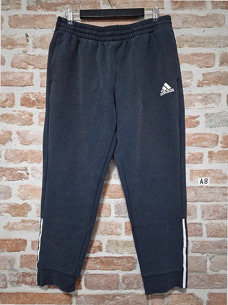 Adidas Sport Anzughose schwarz Herren Casual mit Streifen - Größe XL