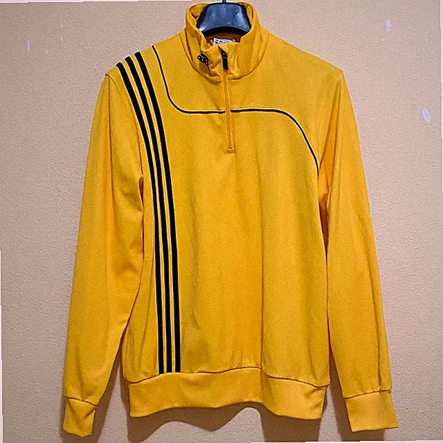 Adidas Sweatshirt Zip 1/4 Logo Gelb Schwarz Casual Hip-Hop Sportswear Streetwear Y2K