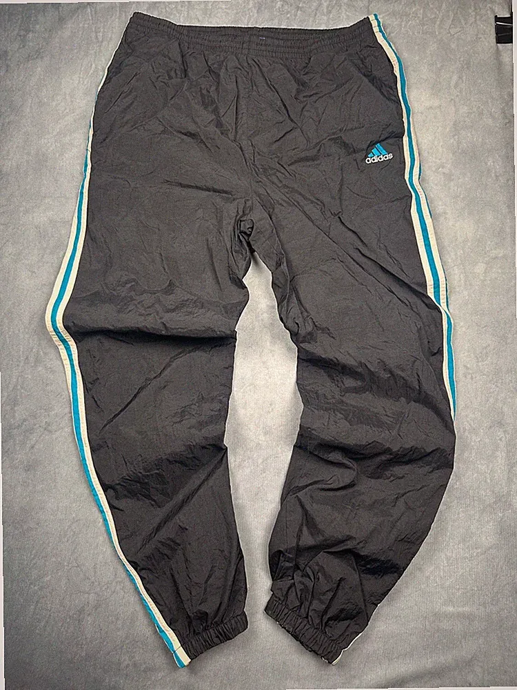 Adidas Track Pants / Jogginghose / Trainingshose Gr. L/XL Y2K Schwarz Open Leg