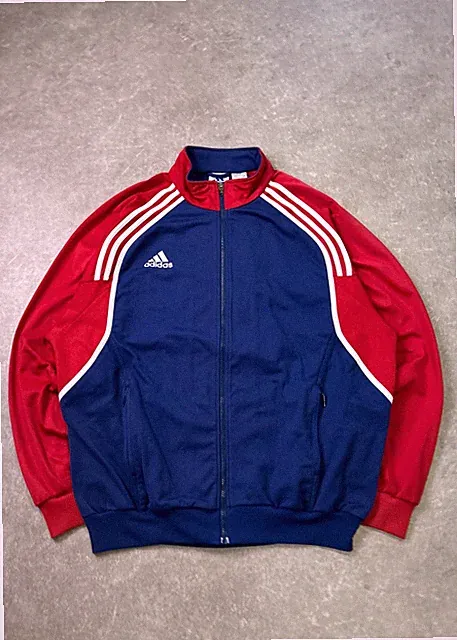 Adidas Trackjacke XL Vintage Y2K 90s Retro Jogging | Blau/Rot