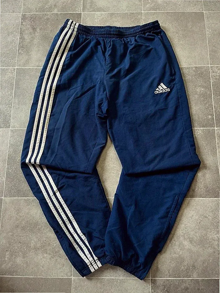 Adidas Trackpants 2008 Baggy Jogger Herren Jogginghose y2k blau/weiß Größe M