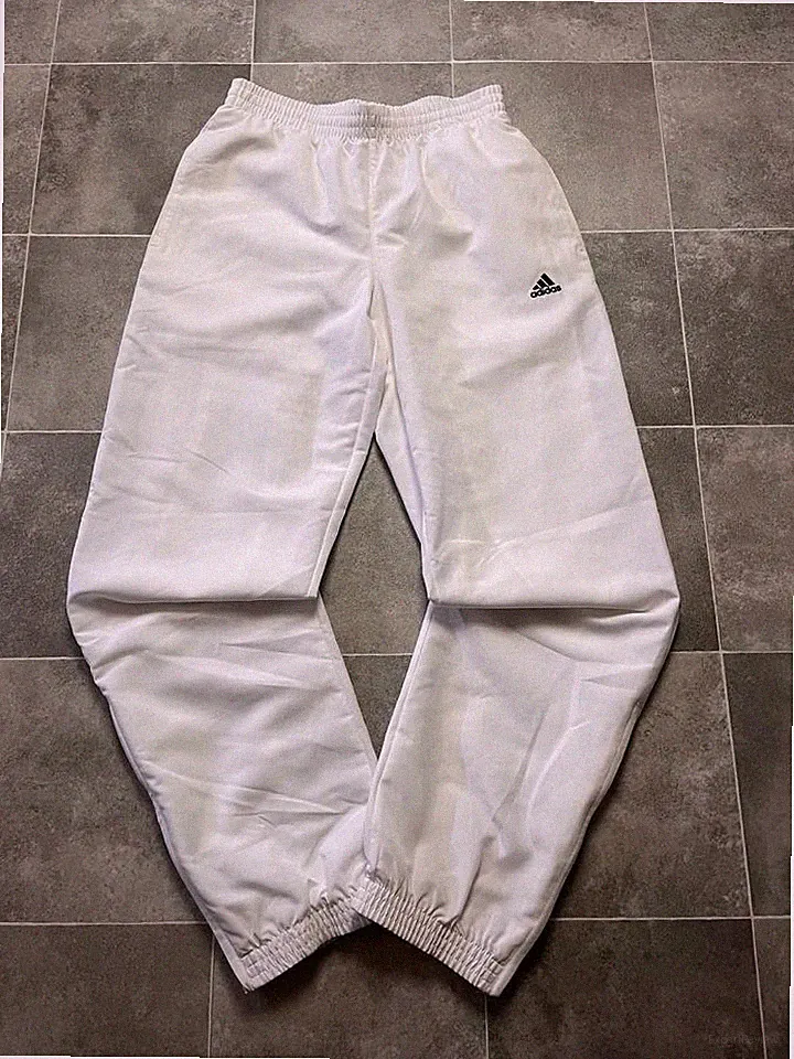 Adidas Trackpants 2014 vintage baggy weiß/schwarz Jogginghose Herren Größe S