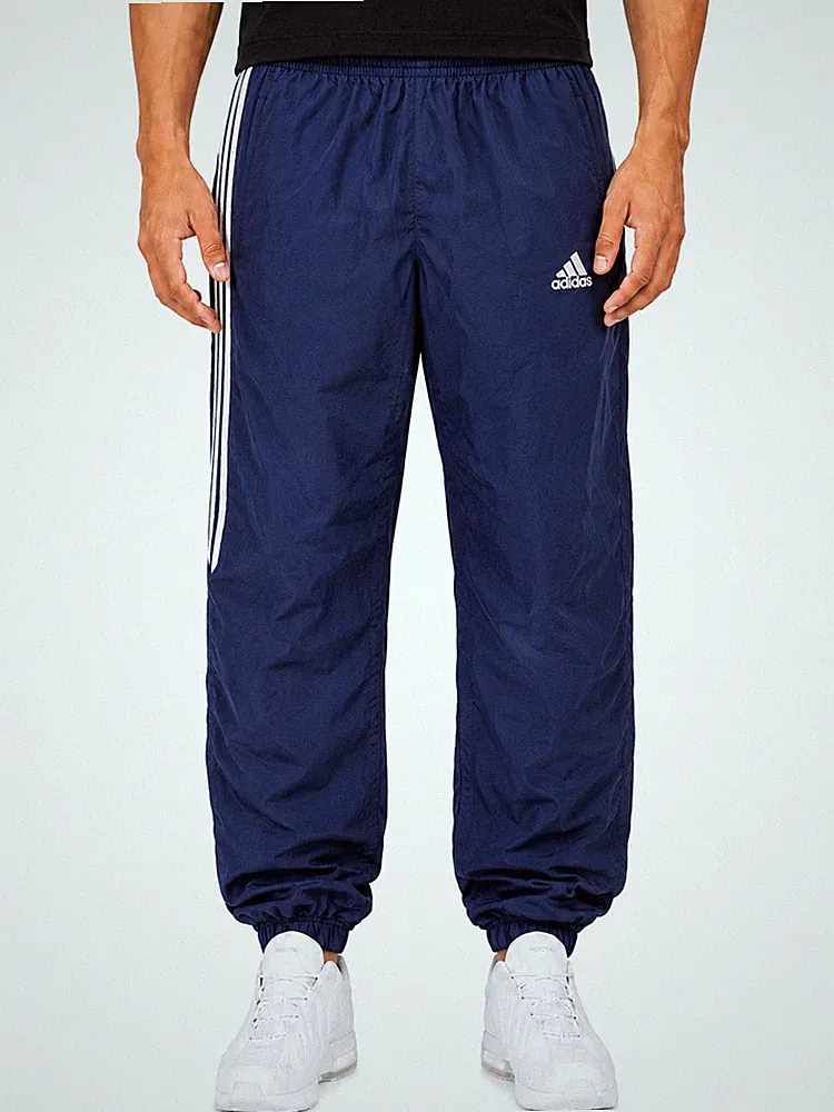 Adidas Trackpants baggy Jogger Sport vintage Jogginghose retro blau/weiß Größe M