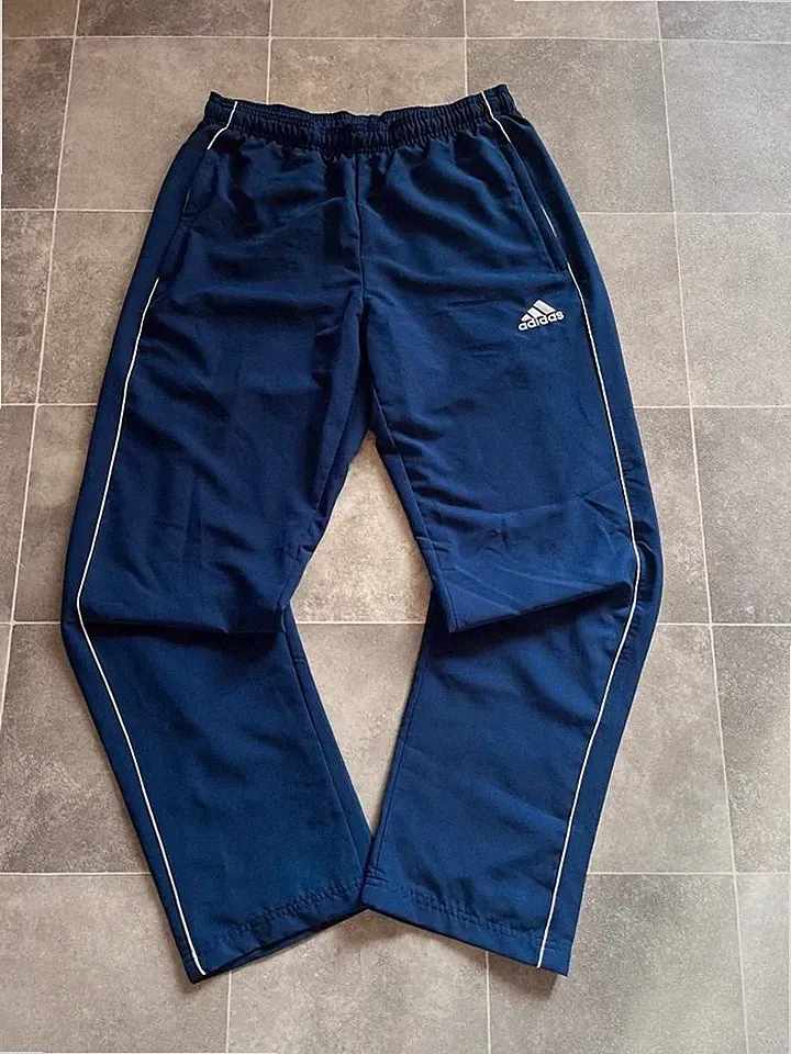 Adidas Trackpants vintage baggy Herren Retro Jogginghose dunkelblau/weiß (L)
