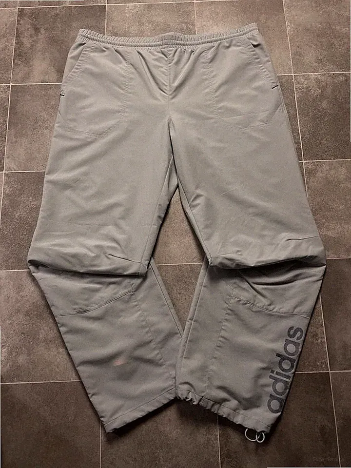 Adidas Trackpants vintage Retro y2k Herren Jogginghose baggy grau Jogger Größe L