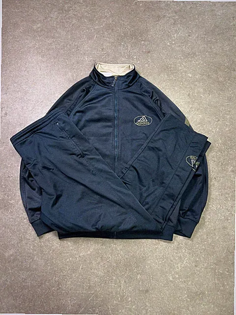 Adidas Tracksuit XL Vintage Y2K 90s Retro Jogginganzug | Schwarz/Beige