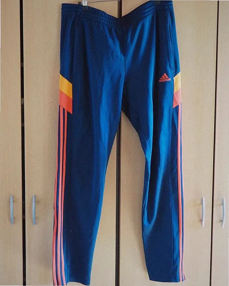 Adidas Trainingshose Blau Orange Gr. M Vintage Jogginghose Track Pants Sport