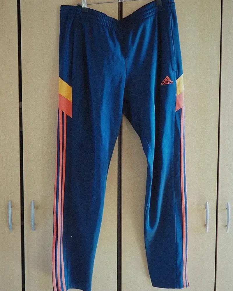 Adidas Trainingshose Blau Orange Gr. M Vintage Jogginghose Track Pants Sport