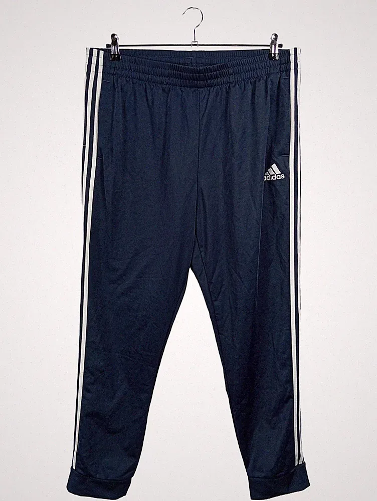 Adidas Trainingshose Herren Gr. 52/54 Blau 3-Streifen Jogginghose