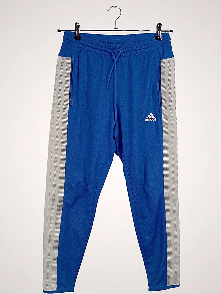 Adidas Trainingshose Herren Mesh-Streifen Jogginghose Sport Athleisure Blau XS