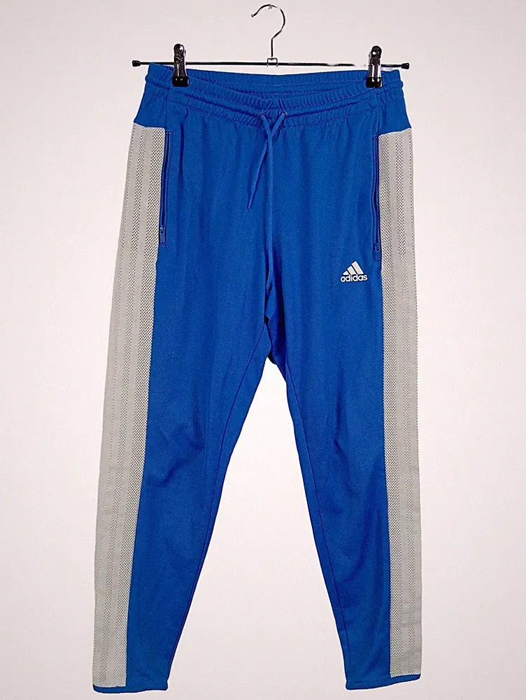 Adidas Trainingshose Herren Mesh-Streifen Jogginghose Sport Athleisure Blau XS