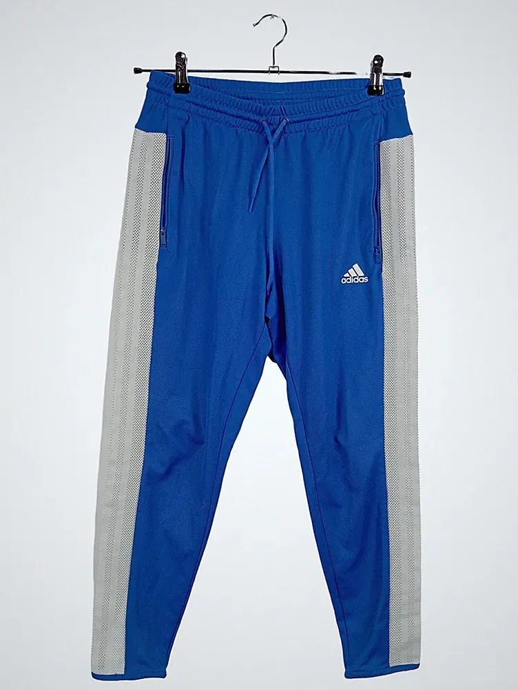 Adidas Trainingshose Herren Mesh-Streifen Jogginghose Sport Athleisure Blau XS