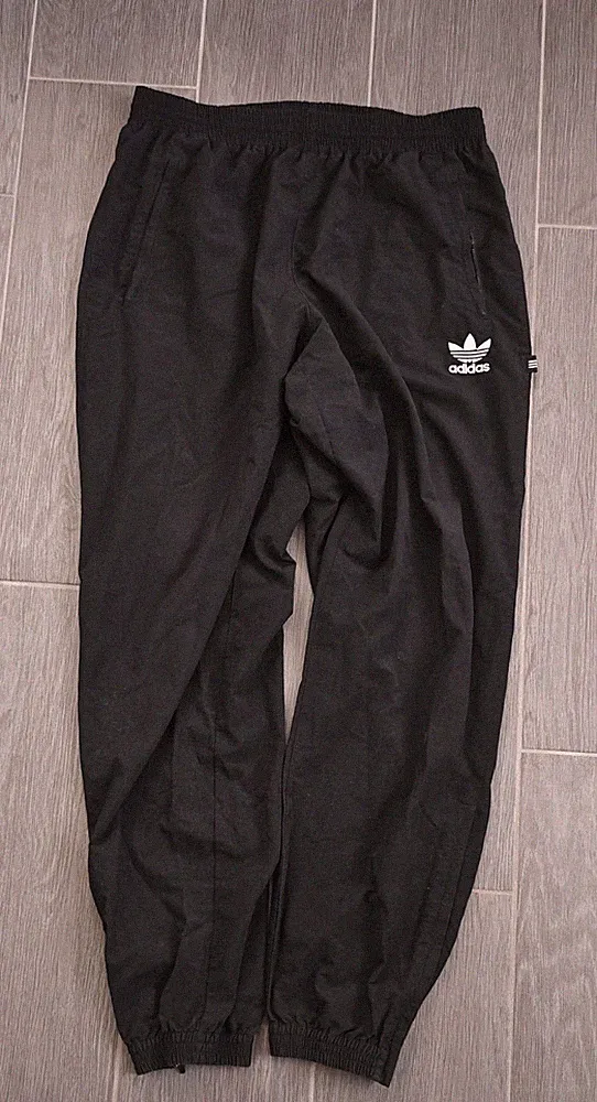 Adidas Trainingshose Vintage Baggy Loose Fit Schwarz Gr. L Y2K Streetwear
