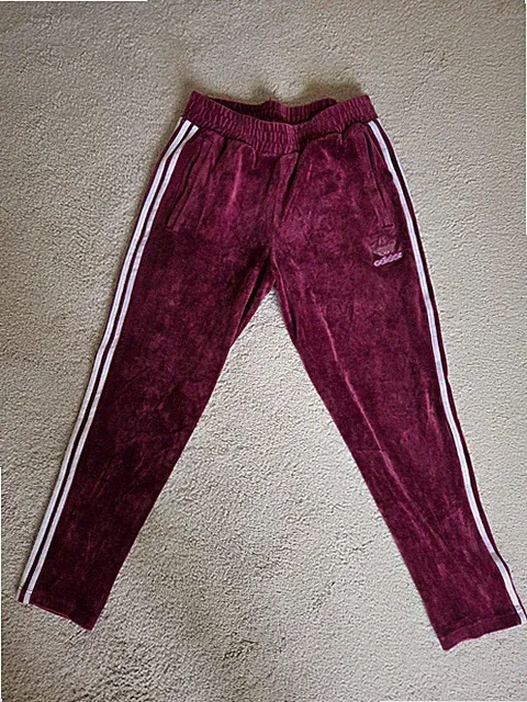 Adidas velour Samt Trainingshose Hose Gr. M bordeaux