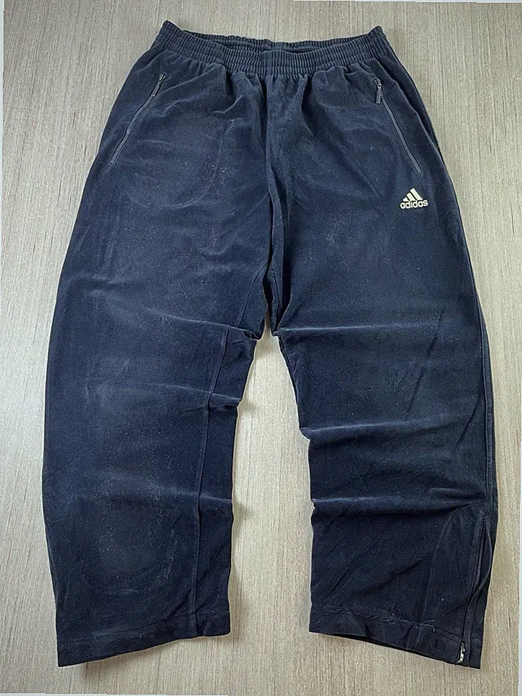 Adidas Velour Trainingshose Vintage 00s EQT Zipper Jogginghose Herren 40/42 dunkelblau