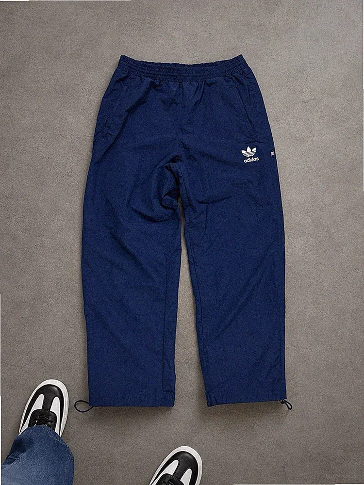 adidas Vintage Herren Jogginghose Blau Baggy Hose Track Pants Trefoil (Gr. S)