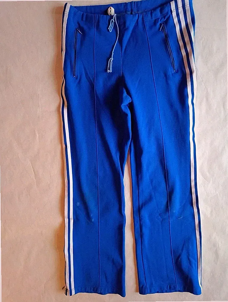 Adidas Vintage Jogginghose blau Trainingshose Herren 60er 70er Jahre Gr. L