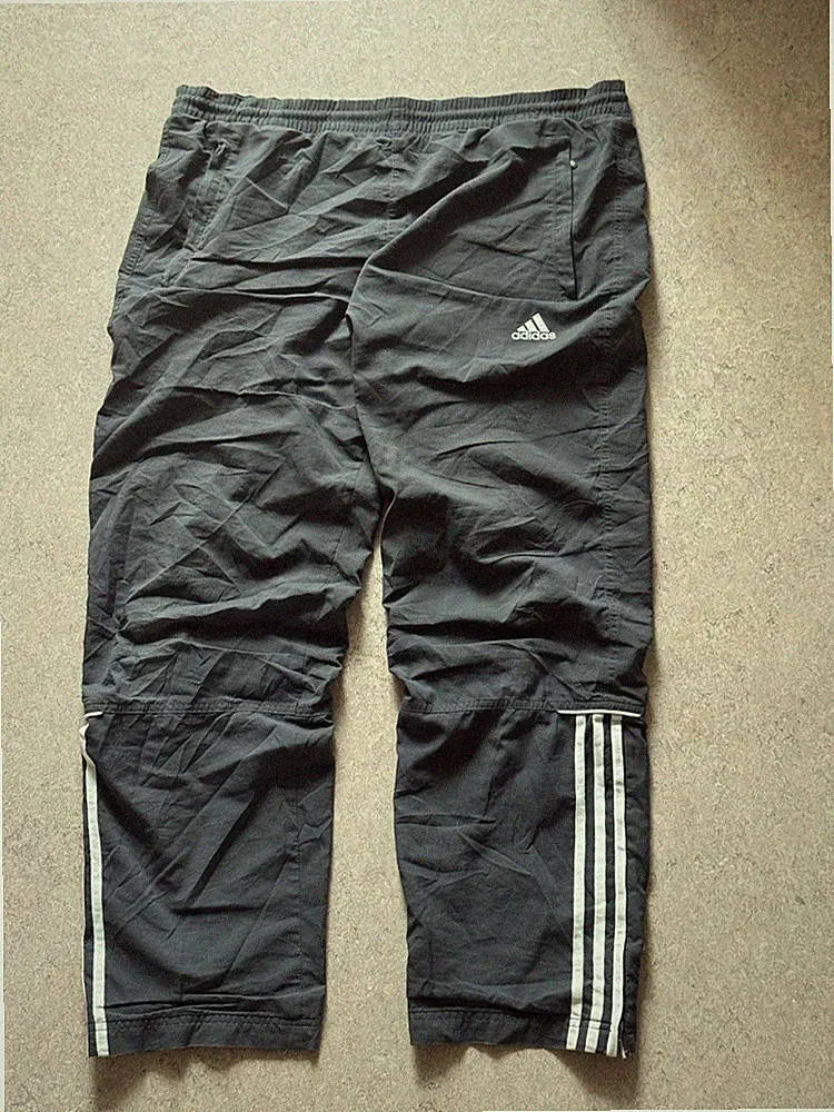 Adidas Vintage Trackpants Schwarz S Y2K Baggy Trainingshose Retro 3 Streifen
