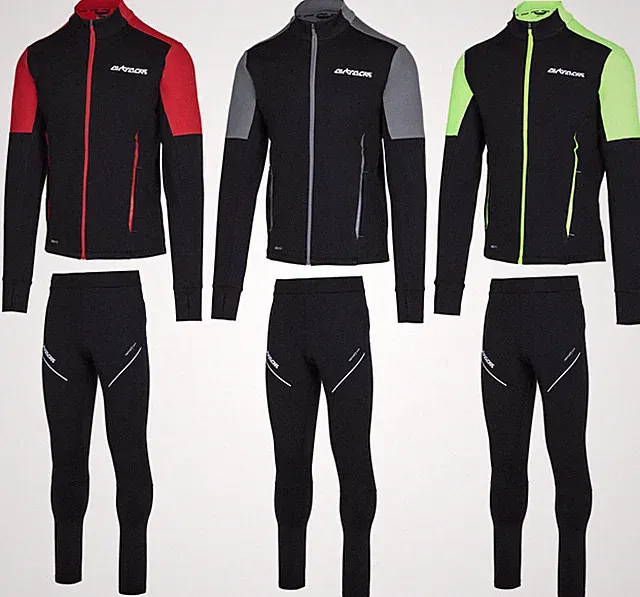 AIRTRACKS Winter Funktions Laufset Pro Line Thermo Laufshirt Langarm + Hose Lang