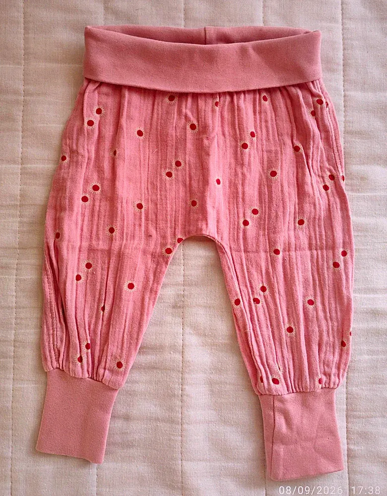 Alana Baby Jogginghose elastischer Bund gepunktet rosa/rot Gr. 68
