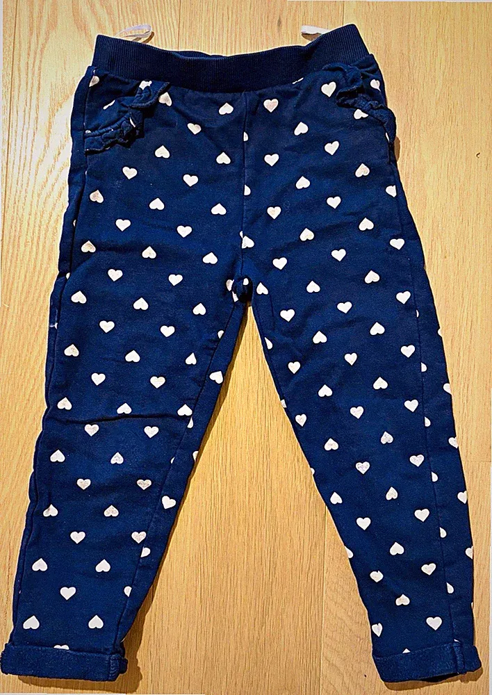 Alana Mädchen Jogginghose Gr. 104 blau/weiß Herzen, elastischer Bund
