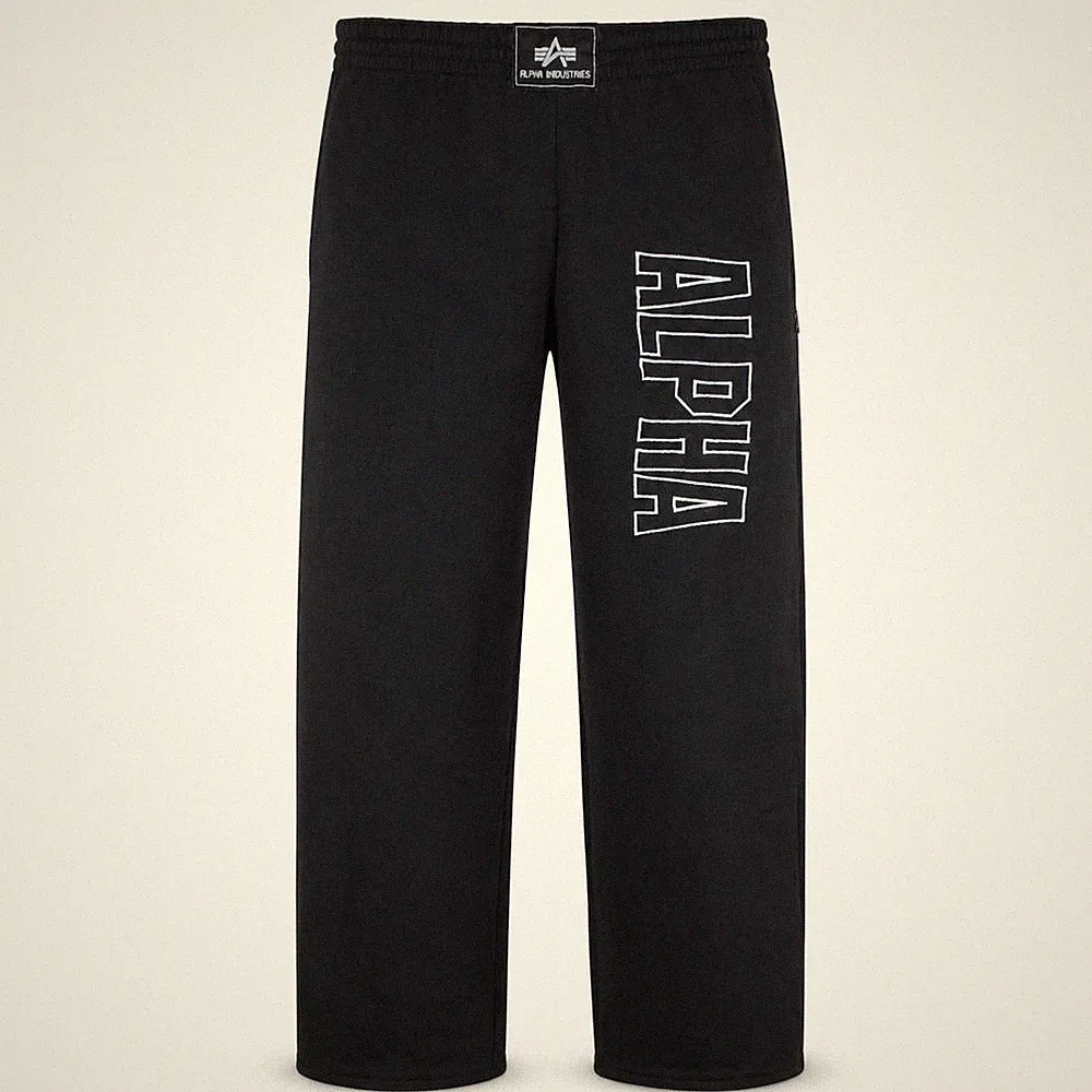Alpha Industries Herren Jogginghose Hose Gr. M schwarz Freizeit Gummibund Logo
