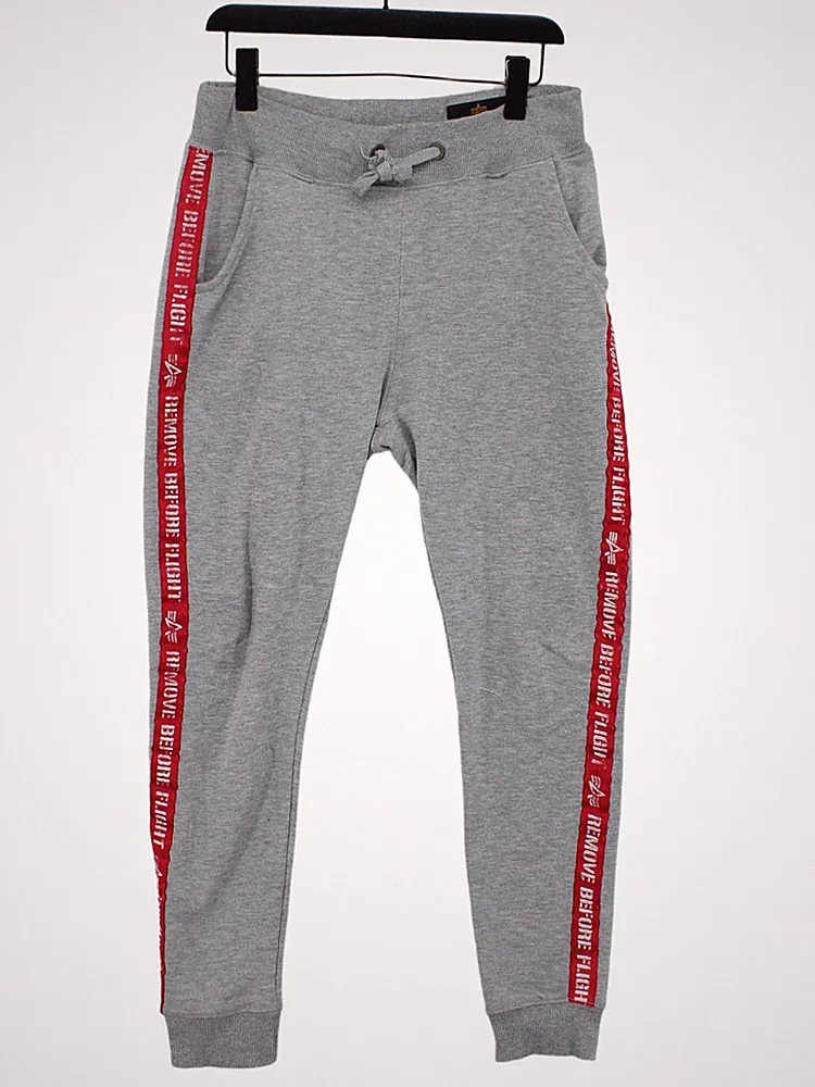 Alpha Industries Herren Sporthose S grau Baumwolle mit Polyester Jogginghose