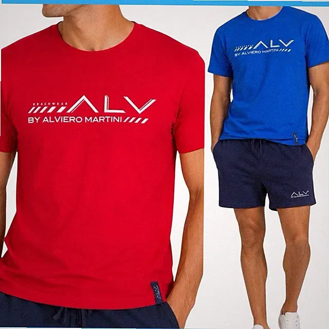 Alviero Martini Herren Sportanzug kurz Sommer Sportanzug Baumwolle Shorts