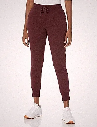 Amazon Essentials Damen Fleece-Jogginghose Bündchen Übergrößen Burgunderrot L