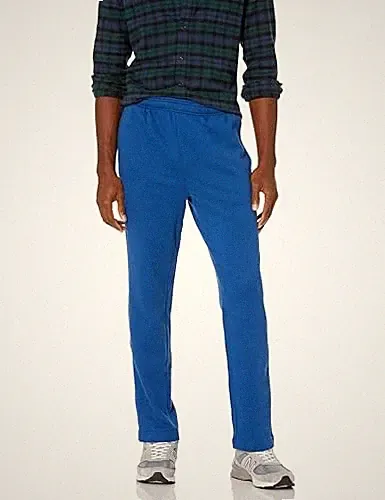 Amazon Essentials Herren Fleece-Jogginghose Blau L Übergrößen Saum offen