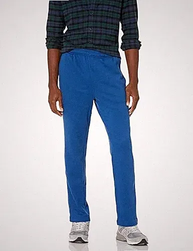 Amazon Essentials Herren Fleece-Jogginghose Blau L Übergrößen Saum offen