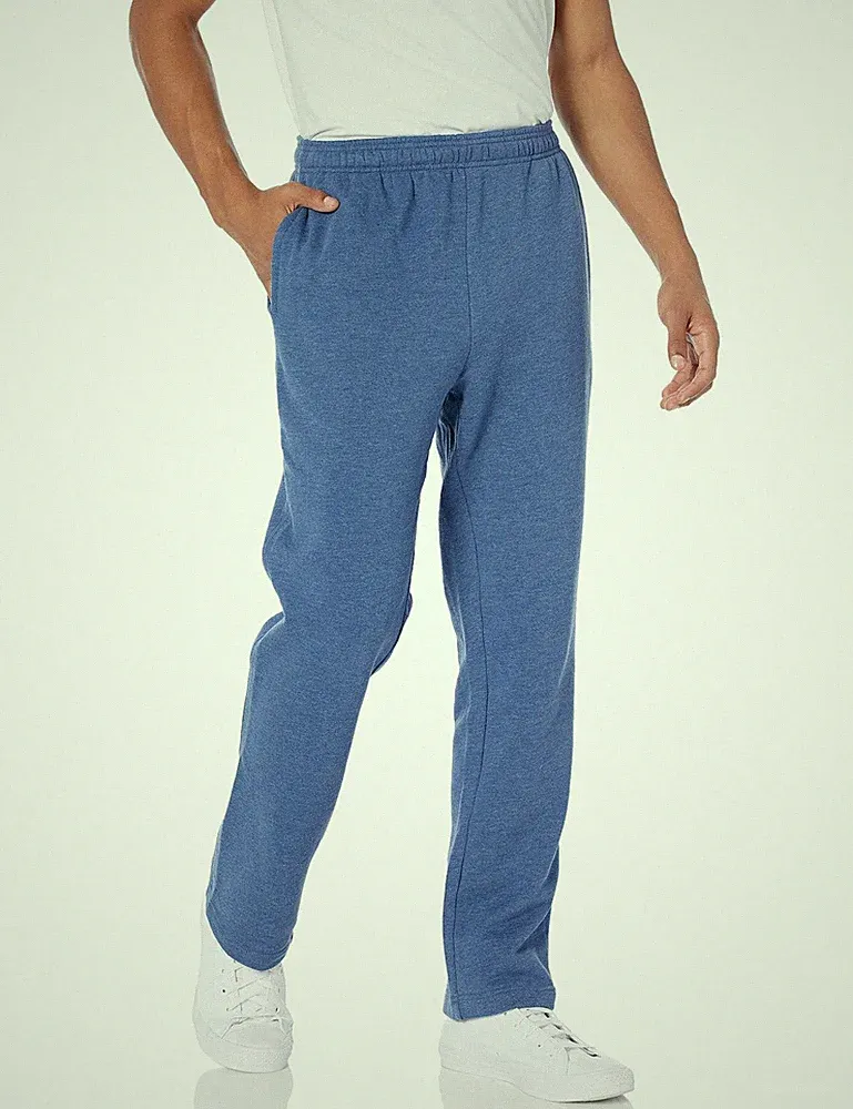 Amazon Essentials Herren Fleece-Jogginghose offenem Saum Blau Heide M