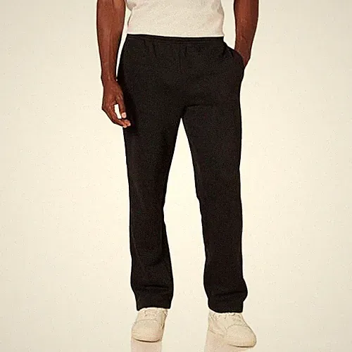 Amazon Essentials Herren Fleece-Jogginghose offenem Saum Schwarz M