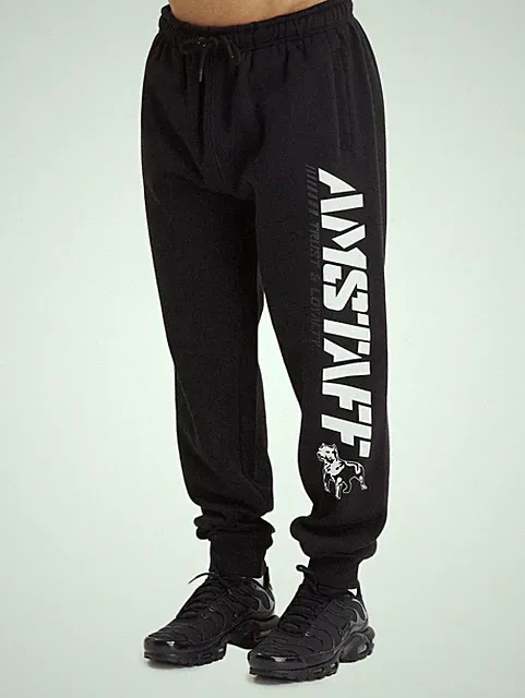 Amstaff Logo 2.0 Sweatpants Herren Jogginghose Jogger Hose Schwarz Weiß