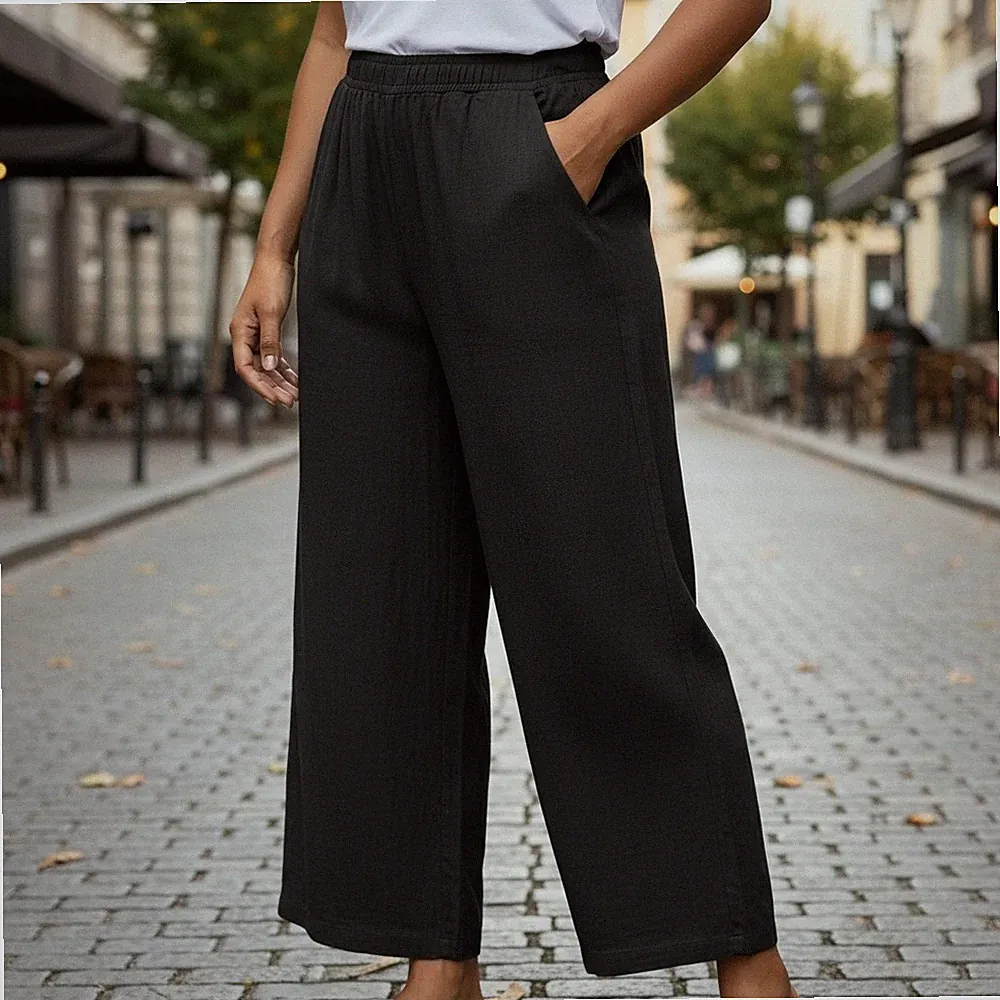 Aniston Hose Stoffhose Jogginghose schwarz Gummizug bis Gr. 44-54 (4503)