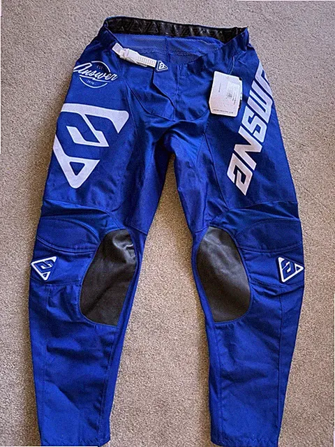 Answer Racing ANSR Arkon Pant Herren 32 Blau Weiß Motocross Hose Neu Etikett