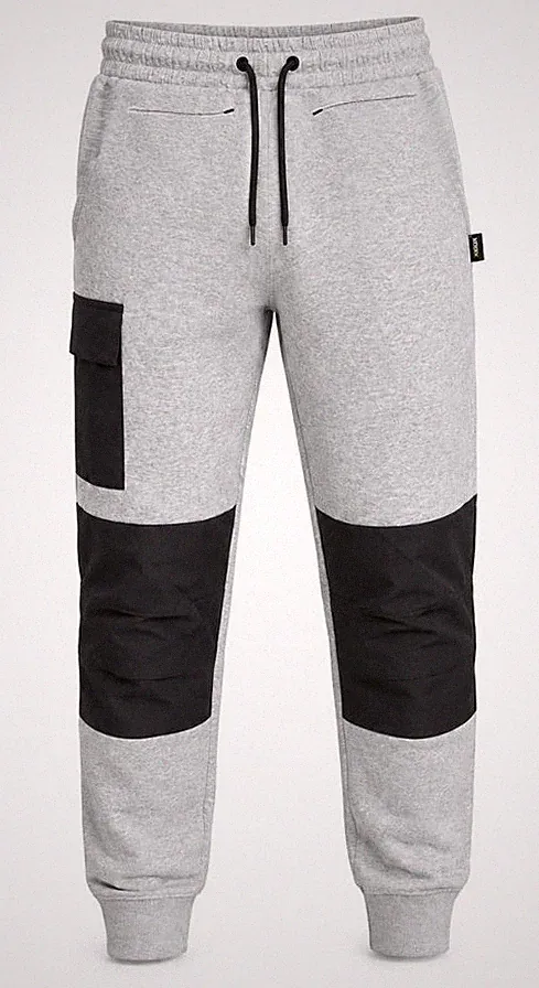 Arbeitshose Jogginghose Herren Sweathose Baugewerbe Grau Knieverstärkung Oxford