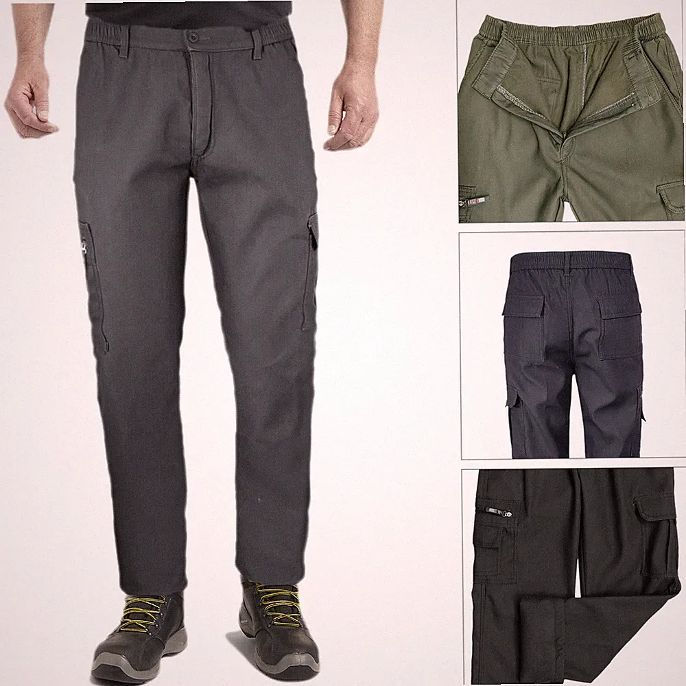 Arbeitshose Sweatshirt Cargo mit Taschen Jeans Herren Winter VEQUE