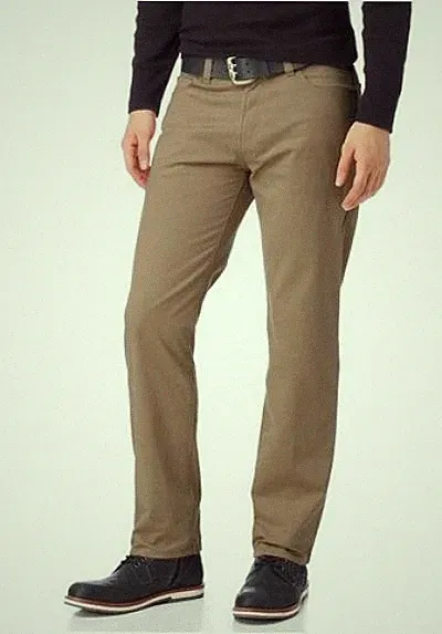 Arizona Herren Chino Kurz-Gr.24-28 Hose Beige Stretch Slim Straight Baumwolle